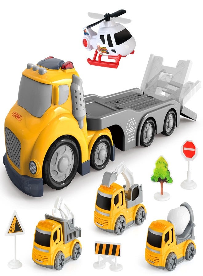 IJIGU Truck Toys for Toddler 1, 2, 3, 4 Year Old Boy, Construction Transport Trucks Toy Set, Ideal Christmas Birthday Gifts for Kids. - Image 1